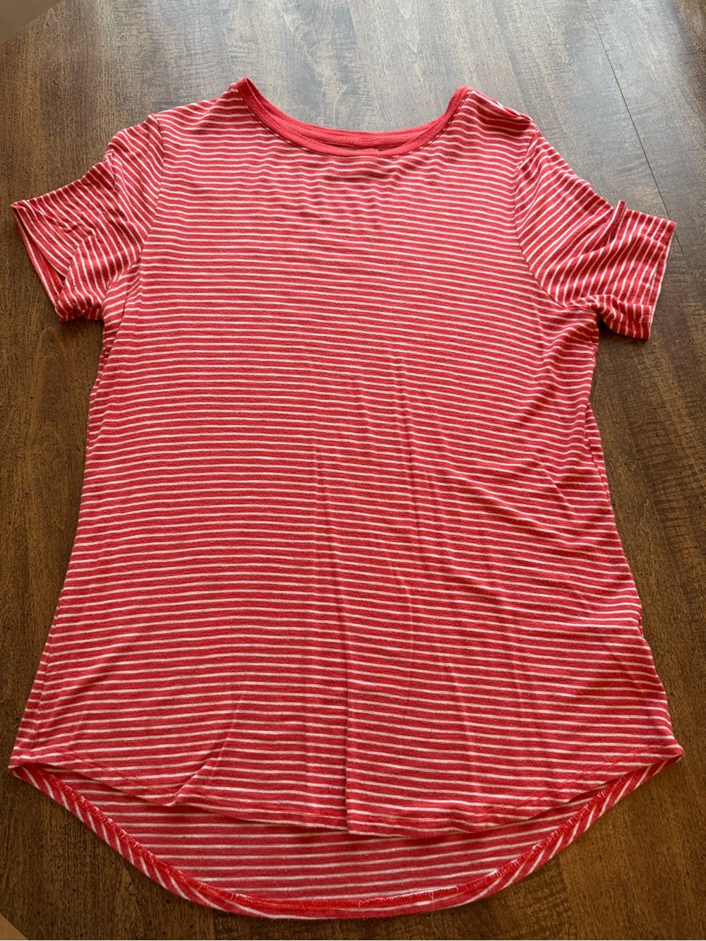 Old Navy Pink & White Striped Short Sleeve Tee